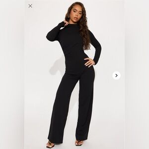 Fashion Nova Sleek Black Jumpsuit